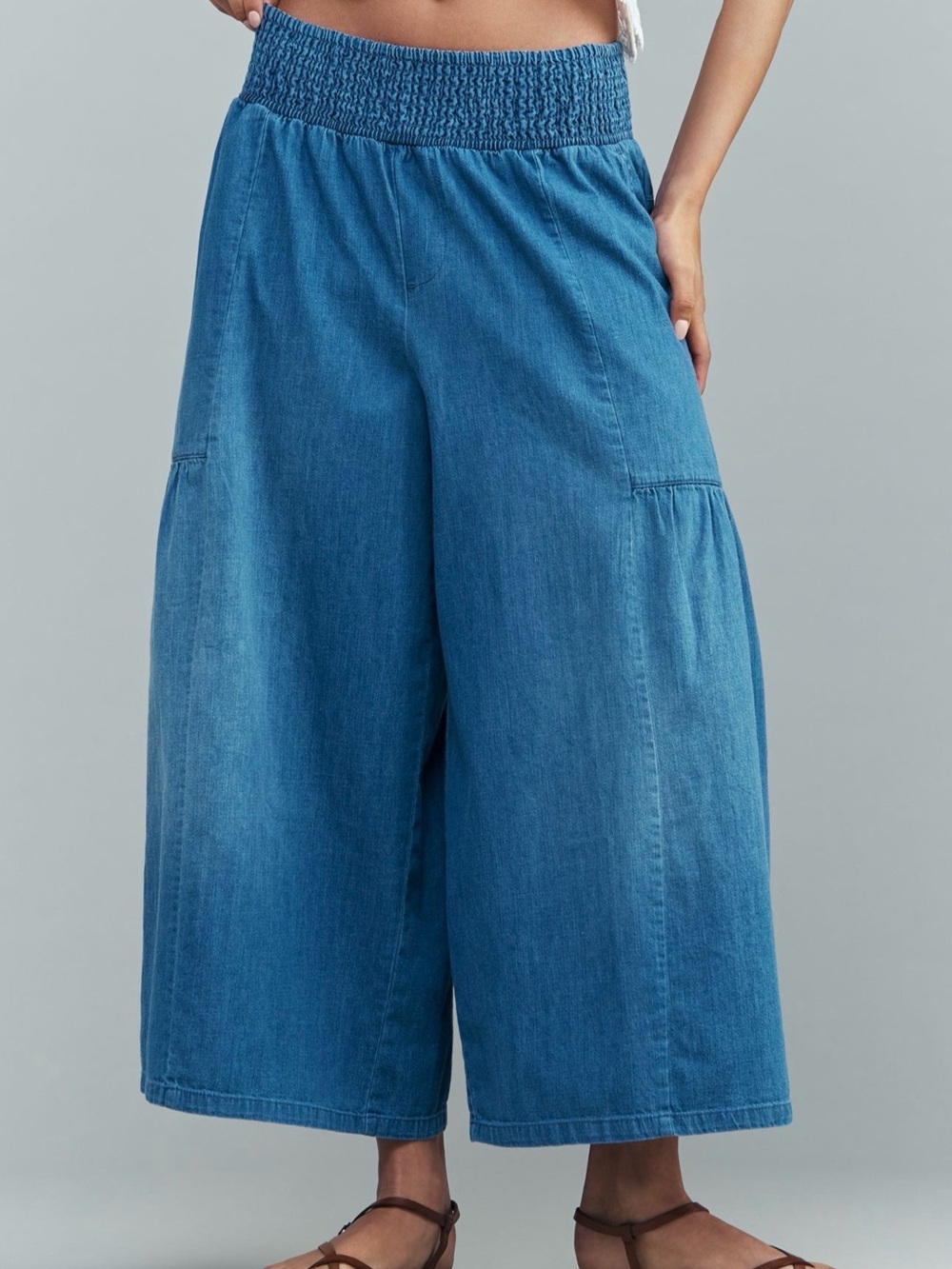 Anthropologie PILCRO Reese Wide-Leg Pull in Jean